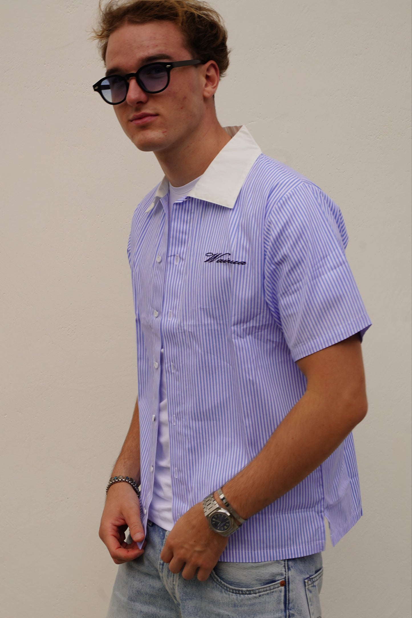 blue stripe shirt