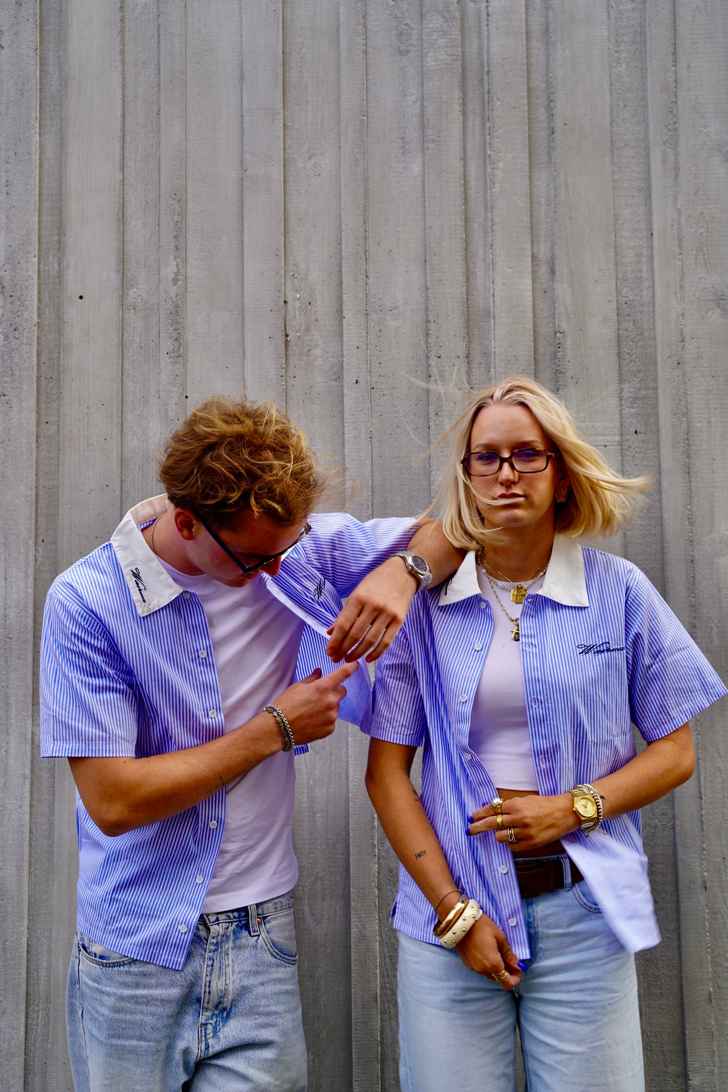 blue stripe shirt